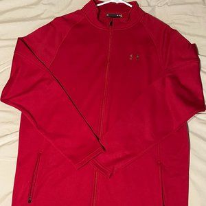 Mens XL Under Armour Red Track Jacket Full Zip